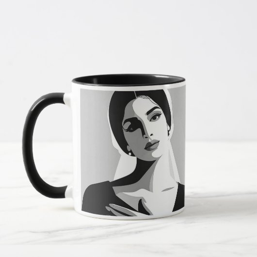 Eine Frau im Schatten und im Licht. Tasse (Links)