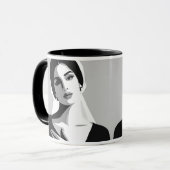 Eine Frau im Schatten und im Licht. Tasse (Vorderseite Links)