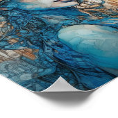 Eine Frau in Blues und Braun Poster (Ecke)