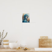 Eine Frau in Blues und Braun Poster (Küche)
