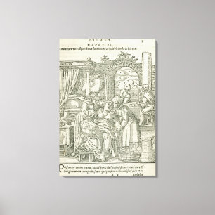 Eine Frau in der Arbeit, Illustration von Kapitel Leinwanddruck