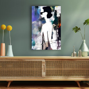 Eine Frau in der Stadt Leinwanddruck