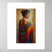 eine Frau in einem mehrfarbigen Schaal Poster (Vorne)