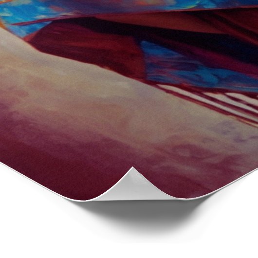 Eine Frau in einem mehrfarbigen Schawlposter Poster (Ecke)