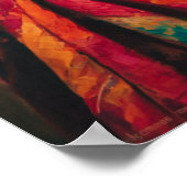 Eine Frau in einem mehrfarbigen Schawlposter Poster (Ecke)