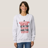 Eine Frau ist im Haus und im Senat. Sweatshirt (Vorne ganz)