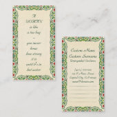 EINE FRAU ist wie ein Teebeutel - Sie können nie Visitenkarte (Vorne/Hinten)