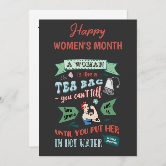 Eine Frau ist wie eine eigene Teebeutel-Grußkarte Einladung (Vorne/Hinten)