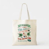 Eine Frau ist wie eine Teebeutel-Tasche Tragetasche (Rückseite)