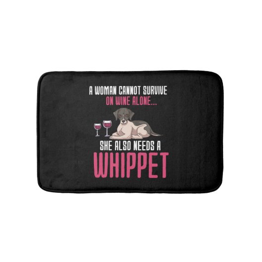 Eine Frau kann allein auf Wein nicht überleben Badematte (Vorderseite)