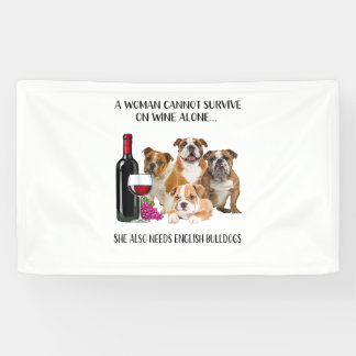 Eine Frau kann allein auf Wein nicht überleben, we Banner