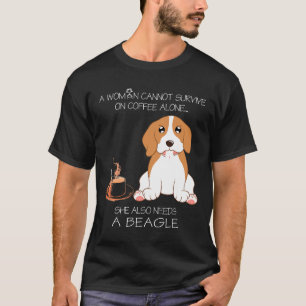 Eine Frau kann nicht allein auf dem Beagle Kaffee  T-Shirt
