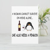 eine Frau kann nicht auf T - Shirt mit Wein überle (Stehend Vorderseite)