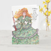 Eine Frau - Karte (Gelbe Blume)