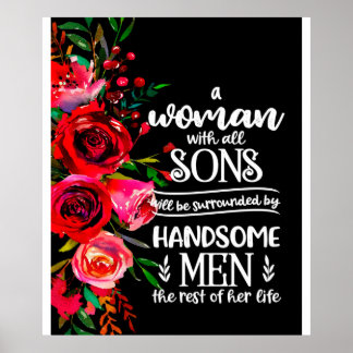 Eine Frau mit allen Söhnen Geschenk, Geschenkidee  Poster