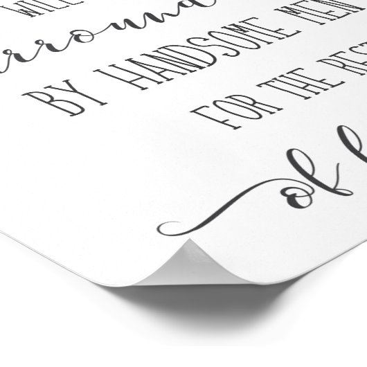 Eine Frau mit allen Söhnen, schwarz-weiß Word Art Poster (Ecke)