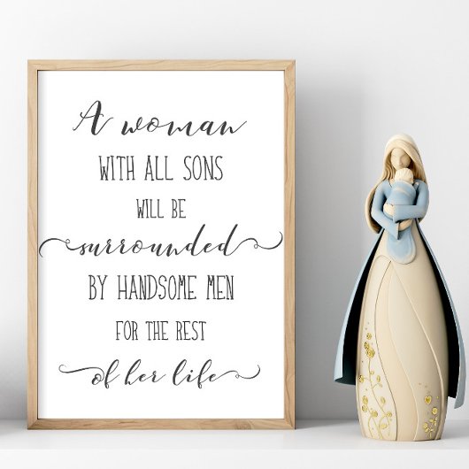 Eine Frau mit allen Sons Art Print Poster