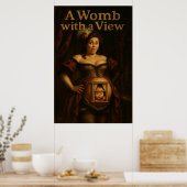 Eine Frau mit Ausblick - klassisches Öl-Parodie-Po Poster (Küche)