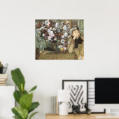 Eine Frau mit Chrysanthemen von Edgar Degas Poster (Heimbüro)