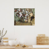 Eine Frau mit Chrysanthemen von Edgar Degas Poster (Küche)