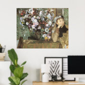 Eine Frau mit Chrysanthemen von Edgar Degas Poster (Heimbüro)
