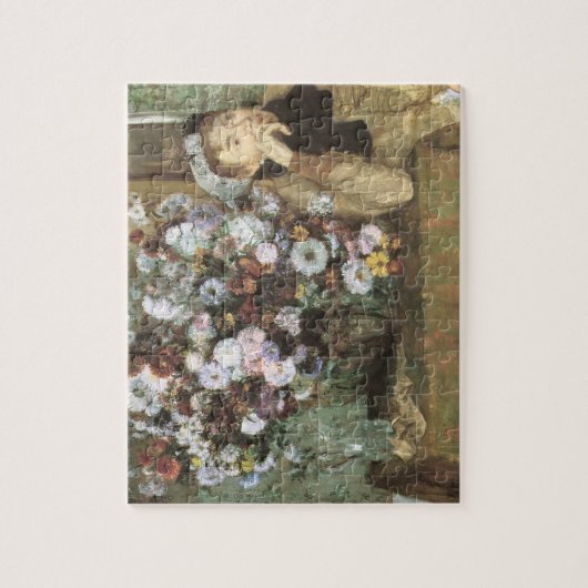 Eine Frau mit Chrysanthemen von Edgar Degas Puzzle (Vertikal)