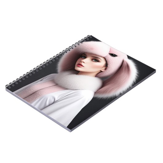 Eine Frau mit einem Kaninchenhut Notizblock (Linke Seite)