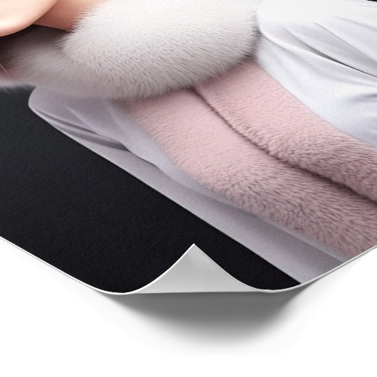 Eine Frau mit einem Kaninchenhut Poster (Ecke)