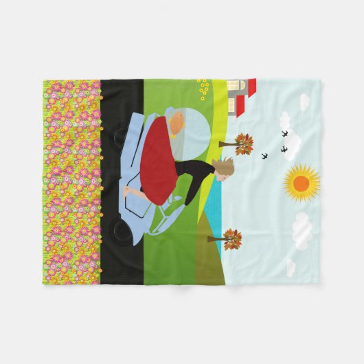 Eine Frau mit einem Motorrad Fleecedecke (Vorderseite (Horizontal))