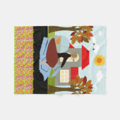 Eine Frau mit einem Motorrad Fleecedecke (Vorderseite (Horizontal))