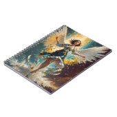 eine Frau mit Flügeln, die in der Luft aufsteigen Notizblock (Linke Seite)