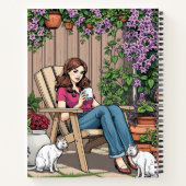 Eine Frau mit Kaffee, Katze und Pflanze Notizblock (Rückseite)