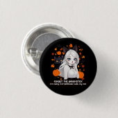 Eine Frau mit schwarzer Katze. Button (Vorne & Hinten)