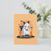 Eine Frau mit schwarzer Katze. Feiertagspostkarte (Stehend Vorderseite)