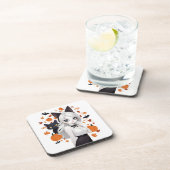 Eine Frau mit schwarzer Katze. Getränkeuntersetzer (Rechte Seite)