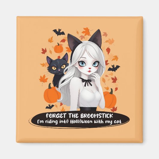 Eine Frau mit schwarzer Katze. Magnet (Vorne)