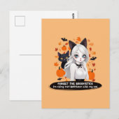 Eine Frau mit schwarzer Katze. Postkarte (Vorne/Hinten)