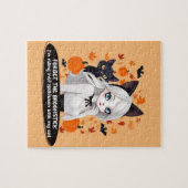 Eine Frau mit schwarzer Katze. Puzzle (Horizontal)