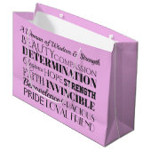 Eine Frau mit Stärke - siehe Rückseite Große Geschenktüte (Vorderseite Schrägansicht)