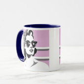 Eine Frau mit Sternbrille. Tasse (Vorderseite Links)