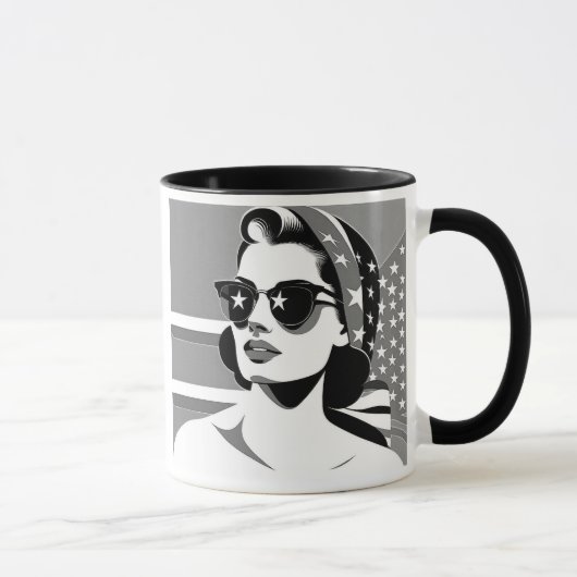 Eine Frau mit Sternbrille. Tasse (Rechts)
