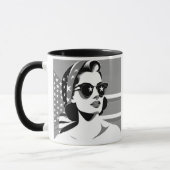 Eine Frau mit Sternbrille. Tasse (Links)
