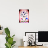 Eine Frau mit Vögeln Poster (Heimbüro)