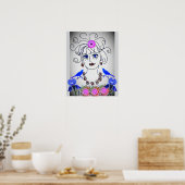 Eine Frau mit Vögeln Poster (Küche)