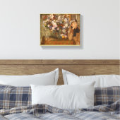 Eine Frau neben einer Vase von Blume von Degas Leinwanddruck (Insitu (Schlafzimmer))