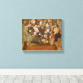 Eine Frau neben einer Vase von Blume von Degas Leinwanddruck (Insitu (Holzboden))