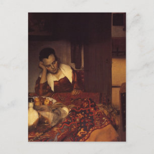 Eine Frau schläft Postkarte