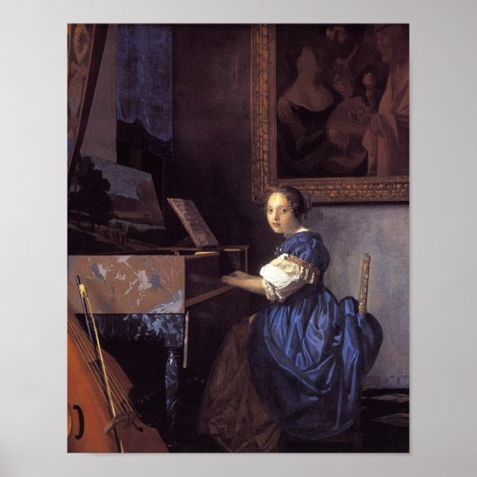 Eine Frau sitzt auf der Jungfrau Poster (Vorne)