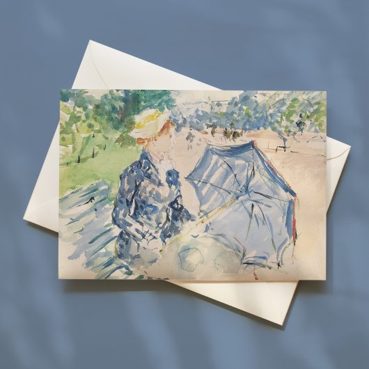 Eine Frau sitzt auf einer Bank | Berthe Morisot Karte