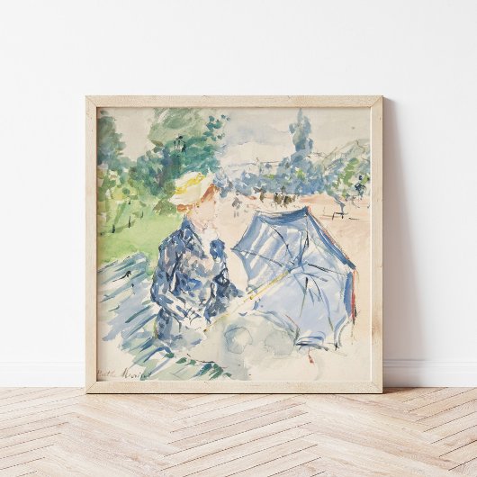 Eine Frau sitzt auf einer Bank | Berthe Morisot Poster
